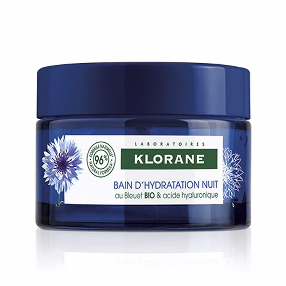 Klorane - Revitalizing Water Sleeping Mask With Organically Farmed Cornflower & Hyaluronic Acid - Hydrating Night Mask - Awaken, Moisturize, & Plump - Paraben & Silicone-Free - 1.6 Fl. Oz
