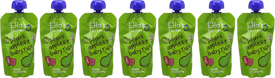 Ella's Kitchen, Stage 1 from 4 Months Organic Apple and Strawberry, 120 g , (Pack of 7)