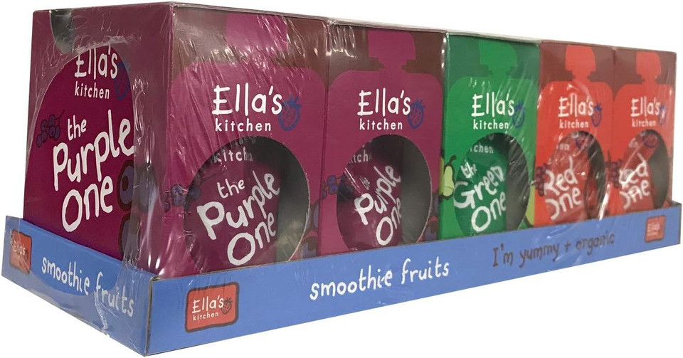Ella's Kitchen Organic Fruit Smoothie Assortment, (Red, Purple, Green, Yellow and Pink), Pack of 25 Pouches