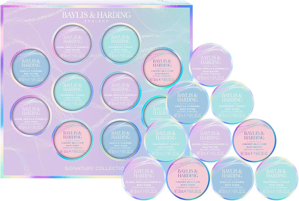 Baylis & Harding Jojoba, Vanilla & Almond Oil Body Scrub & Butter Discovery Gift Set - Vegan Friendly (Pack of 1)
