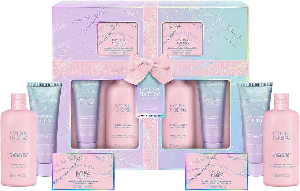 Baylis & Harding Jojoba, Vanilla & Almond Oil Body Scrub & Butter Discovery Gift Set - Vegan Friendly (Pack of 1)