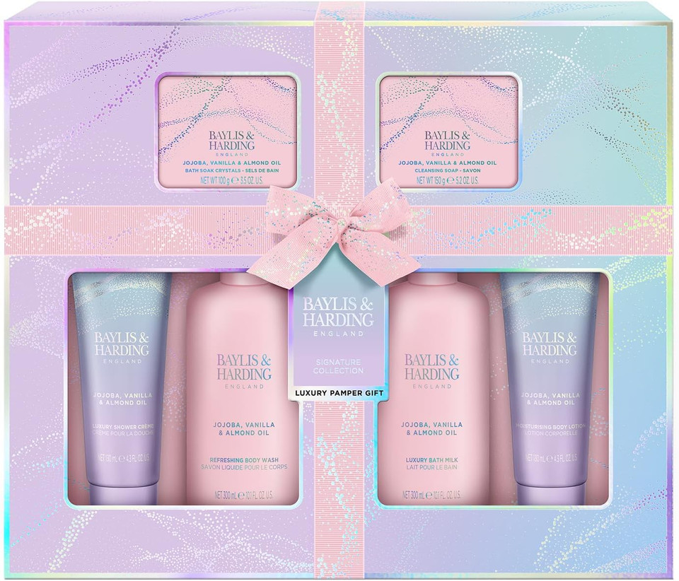 Baylis & Harding Jojoba, Vanilla & Almond Oil Body Scrub & Butter Discovery Gift Set - Vegan Friendly (Pack of 1)