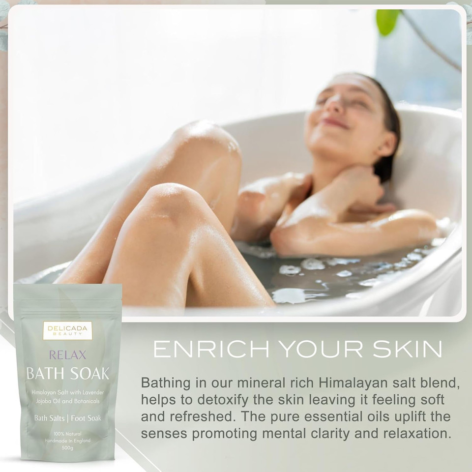 Bath Soak | Foot Soak | Himalayan Salts with Tea Tree & Lime Essential Oils | Antifungal Properties | Nail Fungus | Tired Feet | Muscle Recovery | Cotton Bag & Wooden Scoop | (500g) (Detox) Bath Soak | Foot Soak | Himalayan Salts with Tea Tree & Lime Essential Oils | Antifungal Properties | Nail Fungus | Tired Feet | Muscle Recovery | Cotton Bag & Wooden Scoop | (500g) (Detox)