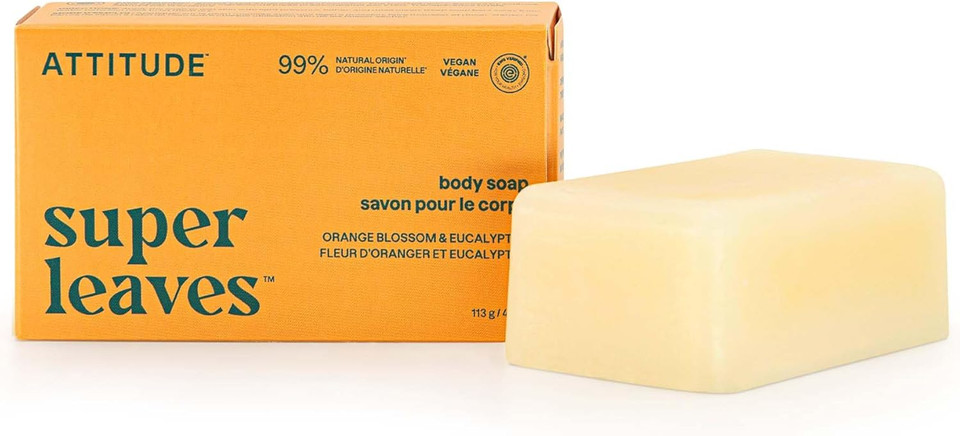 ATTITUDE Body Soap Bar, Natural Origin, Protects and Softens Dry Skin, Coconut & Olive Oils, For Men and Women, EWG verified & Vegan, Sandalwood, 113 g ATTITUDE Body Soap Bar, Natural Origin, Protects and Softens Dry Skin, Coconut & Olive Oils, For Men and Women, EWG verified & Vegan, Sandalwood, 113 g