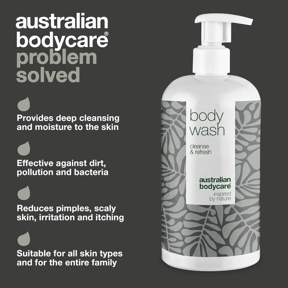 Shower Gel with 4-Terpineol known from Tea Tree Oil - Body Wash helps Pimples, Athlete's Foot, Ringworm, Jock Itch, Acne, Body Odor & Smelly Feet