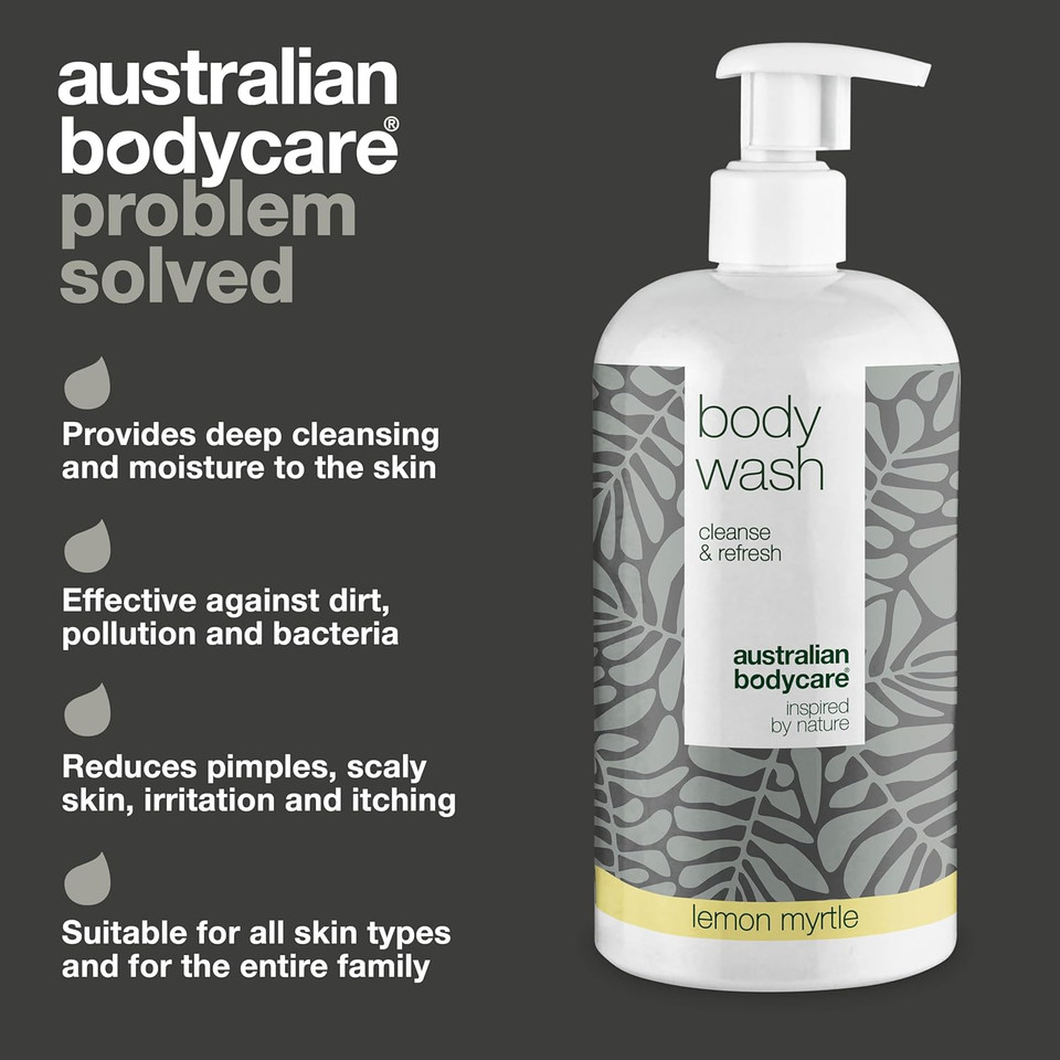 Shower Gel Lemon with 4-Terpineol known from Tea Tree Oil - Body Wash helps Pimples, Athlete's Foot, Ringworm, Acne, Body Odor & Smelly Feet