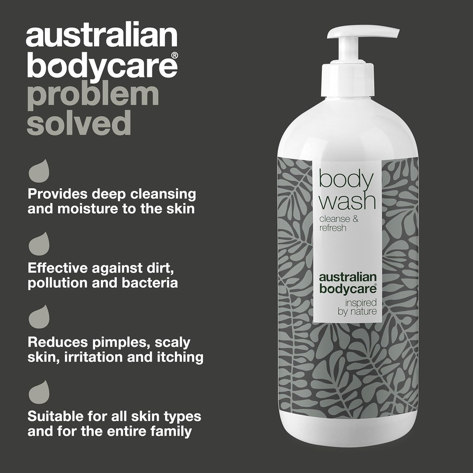 Shower Gel with 4-Terpineol known from Tea Tree Oil 1000 ml - Body Wash helps Pimples, Athlete's Foot, Ringworm, Jock Itch, Acne & Body Odor Shower Gel with 4-Terpineol known from Tea Tree Oil 1000 ml - Body Wash helps Pimples, Athlete's Foot, Ringworm, Jock Itch, Acne & Body Odor