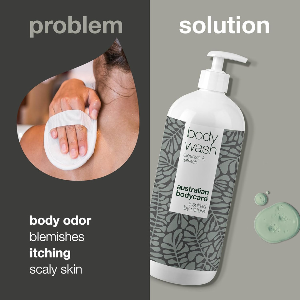 Shower Gel with 4-Terpineol known from Tea Tree Oil 1000 ml - Body Wash helps Pimples, Athlete's Foot, Ringworm, Jock Itch, Acne & Body Odor Shower Gel with 4-Terpineol known from Tea Tree Oil 1000 ml - Body Wash helps Pimples, Athlete's Foot, Ringworm, Jock Itch, Acne & Body Odor