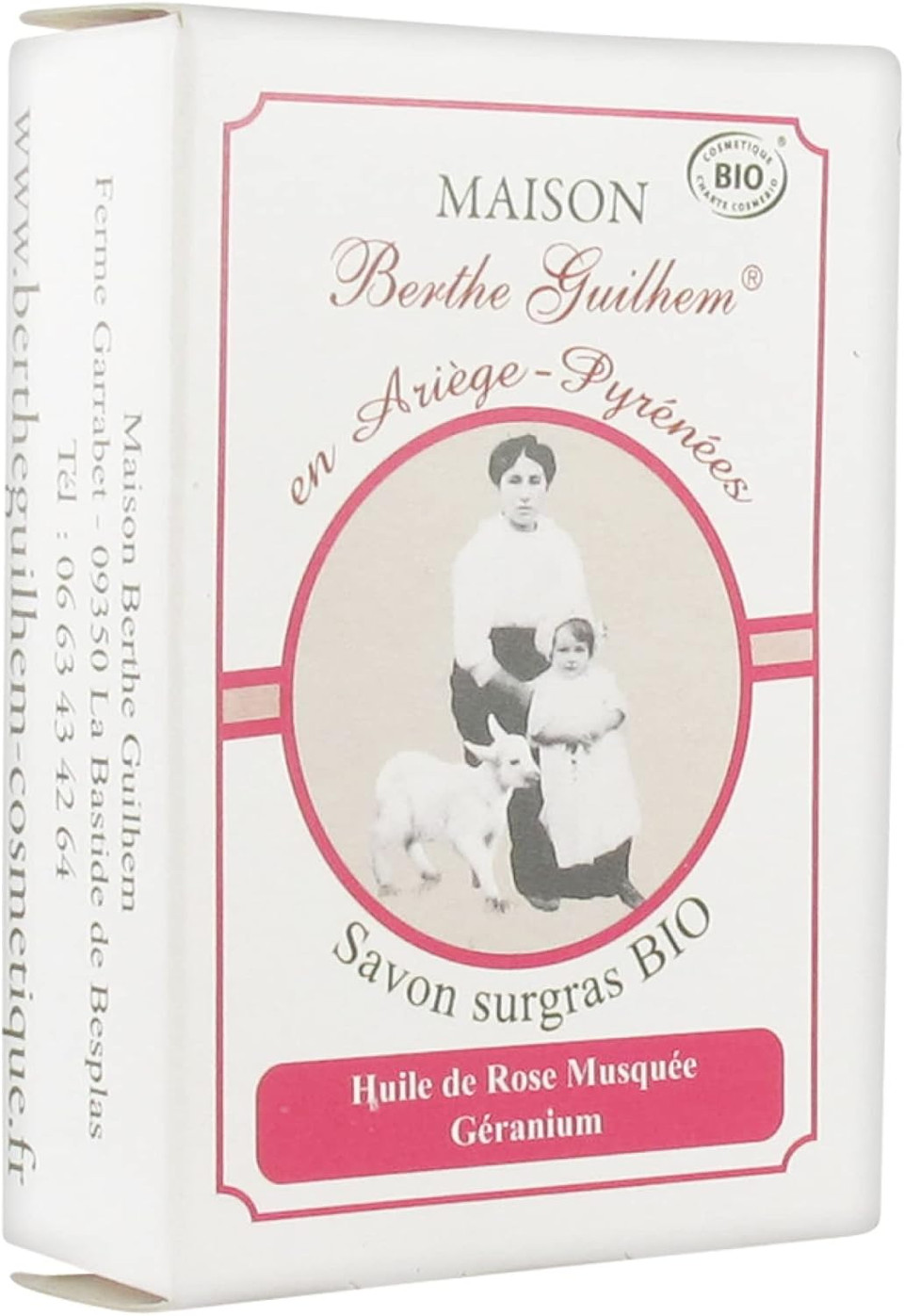 Maison Berthe Guilhem Organic Fatty Soap Musk Rose Oil Geranium 100 g