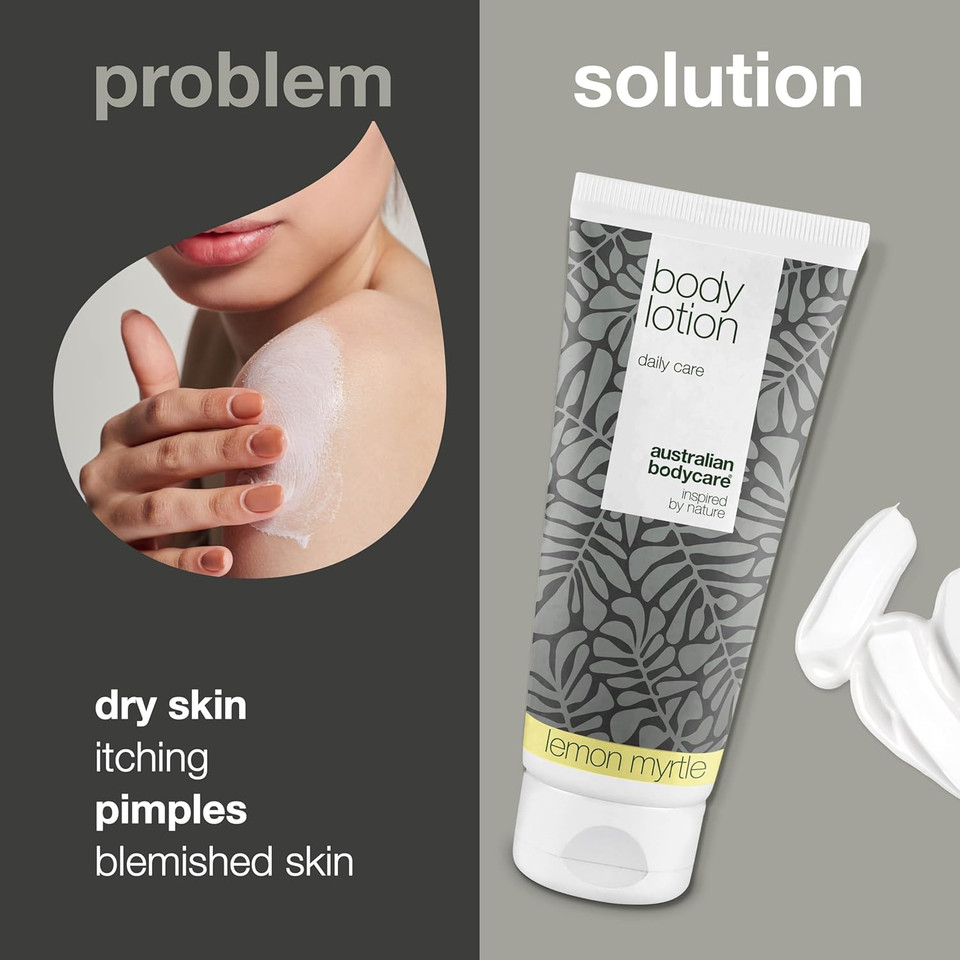 Australian Bodycare Body Lotion for Women & Men 200 ml | Tea Tree Oil Body + Lemon Myrtle Lotion for Dry Skin | Daily care Relieve pimples, Ringworm, Fungus, Jock Itch, Acne, Body Odor & smelly feet