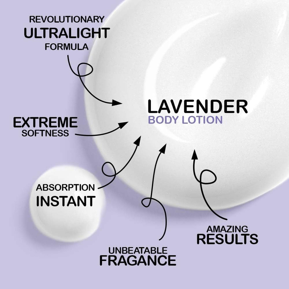Organic Lavender Moisturizing Body Lotion, 8.8 fl.oz 250 ml, BIO, Luxurious Body Milk, Soothing, Dry skin, Body Care, Lavender Essential oil, Aloe Vera
