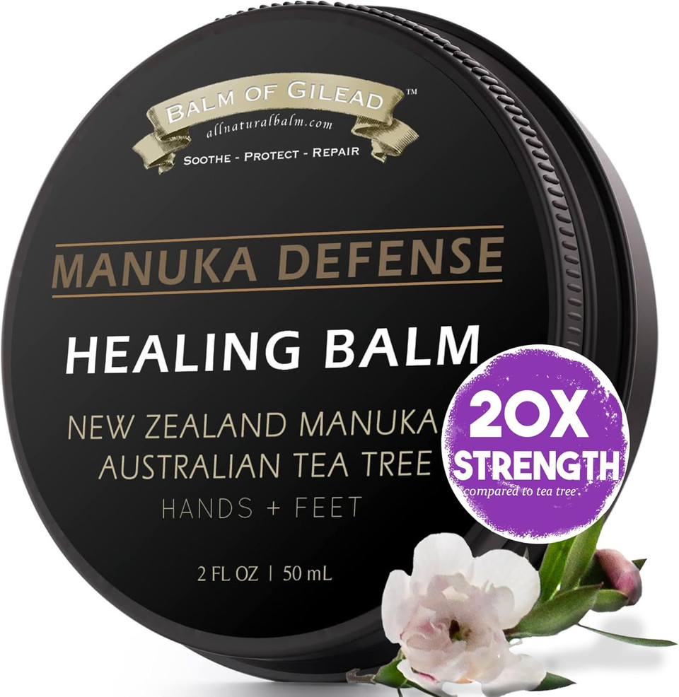 MANUKA DEFENSE Healing Balm with New Zealand Manuka & Australian Tea Tree Oil, Intensive Moisture Soothes + Softens Skin Irritations such as Eczema, Skin Rashes, Dry Skin - 2 oz