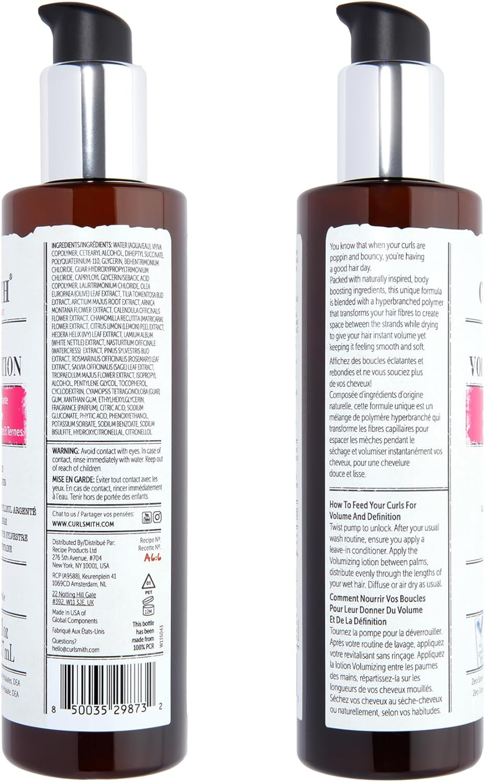 Curlsmith - Full Body Volumizing Hair Lotion, Curl Definition, Instant Volume and Non-Sticky, for Wavy, Curly or Coily Hair, Vegan (237ml/8fl oz)