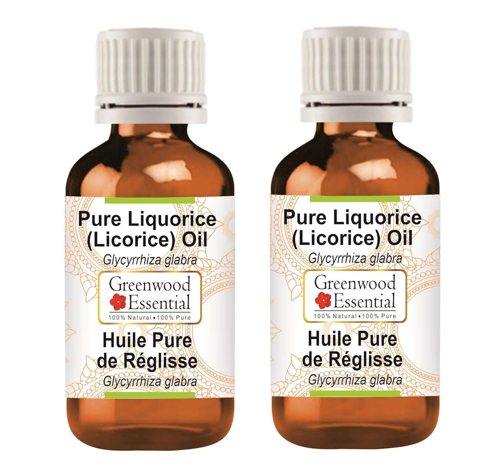 Greenwood Essential Pure Liquorice (Licorice) Oil (Glycyrrhiza glabra) Natural Therapeutic Grade (Pack of Two) 15ml X 2 (1 oz) Greenwood Essential Pure Liquorice (Licorice) Oil (Glycyrrhiza glabra) Natural Therapeutic Grade (Pack of Two) 15ml X 2 (1 oz)