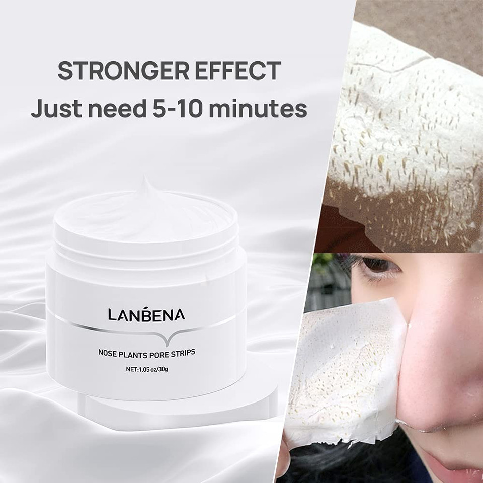 Lanbena Blackhead Mask, Nose Plants Pore Strips Blackhead Remover Mask Peel Off Mask Facial Pore Cleanser Purifying Face Mask Nose Strips (1.05Oz/30G)0.53 Ounce (Pack Of 2)