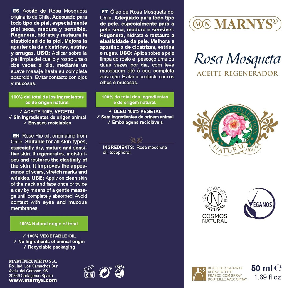 Marnys Rose Carpet Oil Regenerator Natural 00% 50 ml Marnys-Pure Regenerator 20 g