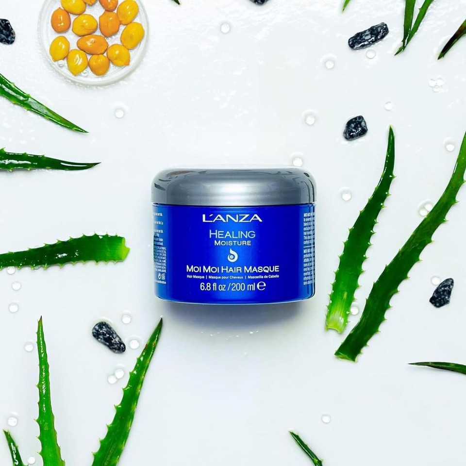 L'Anza Healing Moisture Moi Moi Hair Masque, Moisturises And Refreshes Dry And Coarse Hair, Rich With Bamboo Codifying Complex, Sulfate-Free, Paraben-Free, Gluten-Free Formula (6.8 Fl Oz)