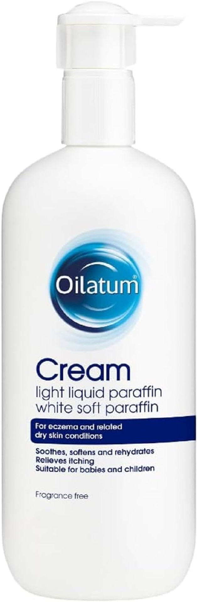 Oilatum Emollient Cream for Eczema, Psoriasis and Dry Skin Conditions, Soothing Formula for Sensitive Skin, Hydrating Relief for Itchy, Irritated Skin, Dermatologist Recommended, 1 x 500ml