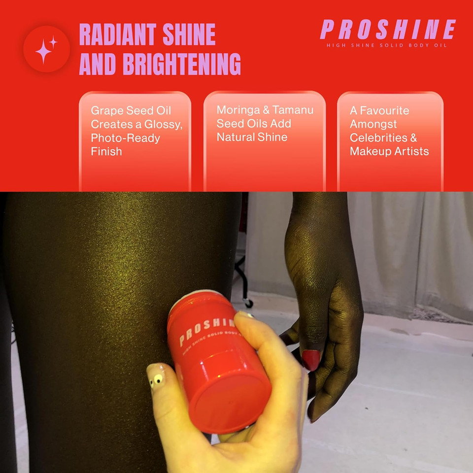 Proshine High Shine Solid Body Oil with Soy Wax, Shea & Mango Butter Bar - Moisturising Body Care for All Skin Types - Vegan, Cruelty-Free Body Butter with Jasmine & Cedar Leaf Scent UK Made