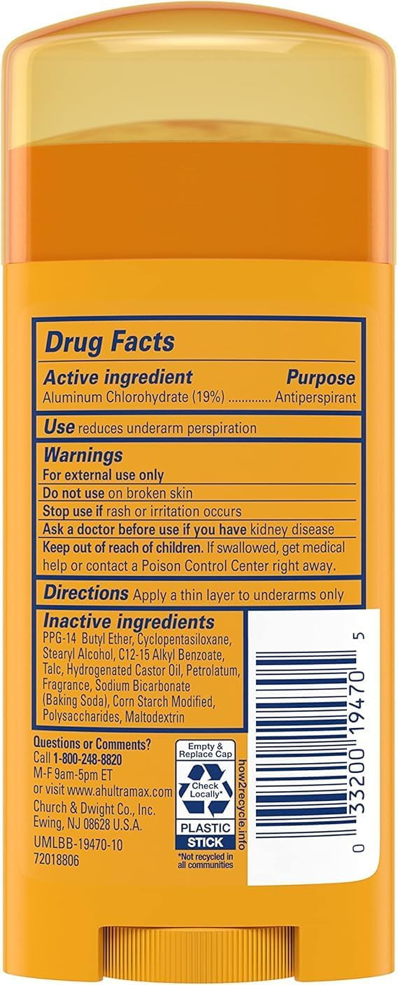 Arm And Hammer Ultramax Deodorant Antiperspirant Invisible Solid, Powder Fresh - 2.6 Oz