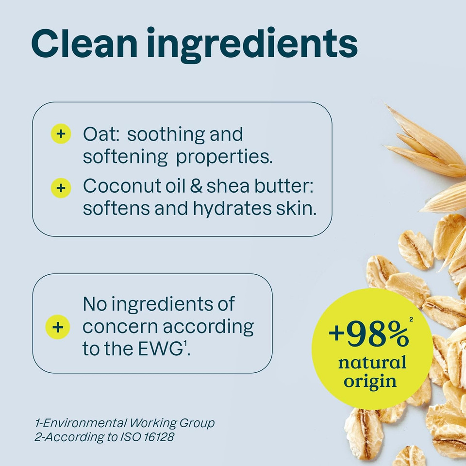 ATTITUDE Baking Soda Free Deodorant for Sensitive Skin with Oatmeal and Avocado Oil, EWG Verified, Aluminum Free, Plastic-Free, 85 Grams