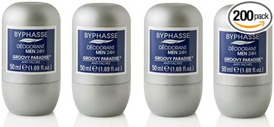 Byphasse Pack of 4 Men's Deodorant 24 Hours 50 ml for All Skin Types Byphasse Pack of 4 Men's Deodorant 24 Hours 50 ml for All Skin Types