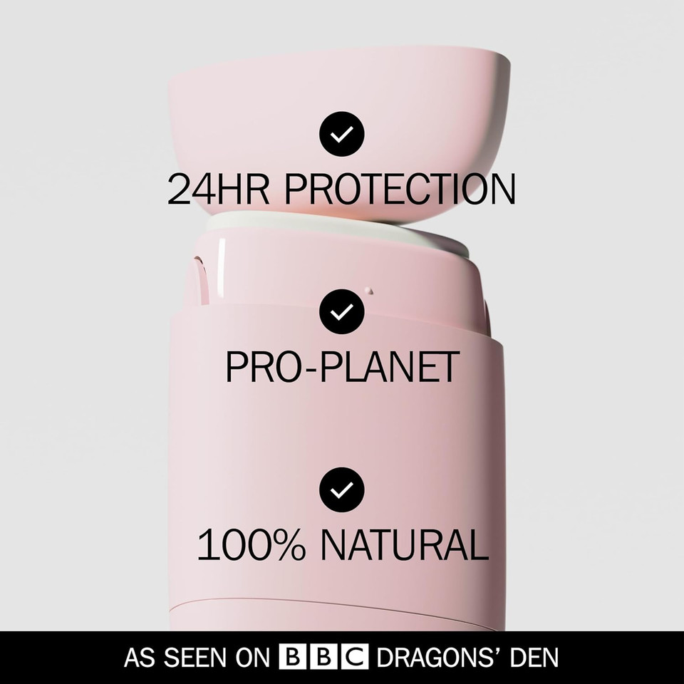 Fussy - Natural Refillable Deodorant - Aluminium Free - 24 hour protection - Floral Scent and Blush Pink Case - Cedar, Cinnamon and Patchouli - Vegan & Cruelty Free - 100% Natural & Effective