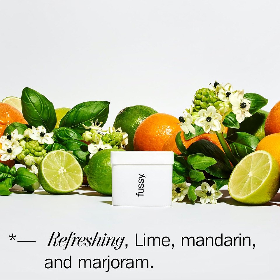 Fussy - Natural Refillable Deodorant - Aluminium Free - 24 Hour Protection - Lime Scent and Mint Green Case - Lime, Basil & Mandarin - Vegan & Cruelty Free - 100% Natural & Effective