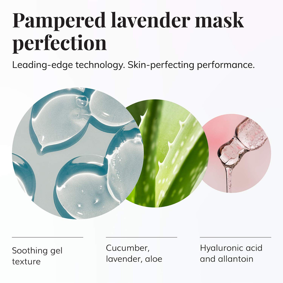 Le Mieux Lavender Floral Mask - Calming Gel Face Mask With Hyaluronic Acid & 7 Botanical Extracts, Soothing Facial Mask For All Skin Types, No Parabens Or Sulfates (2 Oz / 60 Ml)