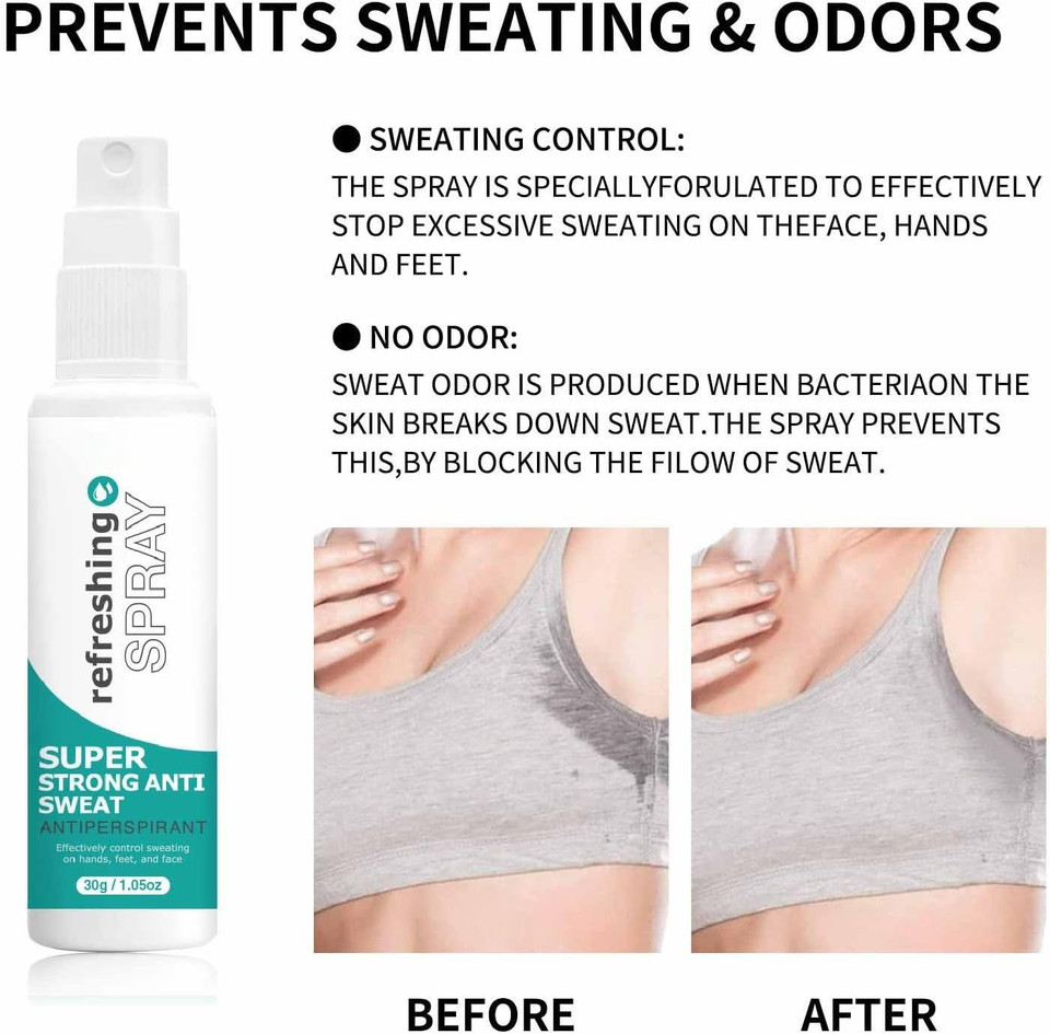 Antiperspirant Deodorant Spray, Refreshing Spray, Strong antiperspirant Hyperhidrosis Treatment, Against Heavy Sweating on the face, Head, Body and Underarm, Antiperspirant Face for Men Women (1)