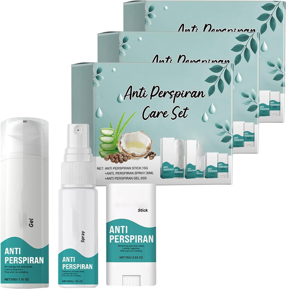 Antiperspirant Deodorant Gel Spray Stick, Anti Sweat deodorant, Mens antiperspirant Deodorant Gift Set, Against Heavy Sweating on the Underarm, Head, Face & Body, Face Antiperspirant for Women Men (3)