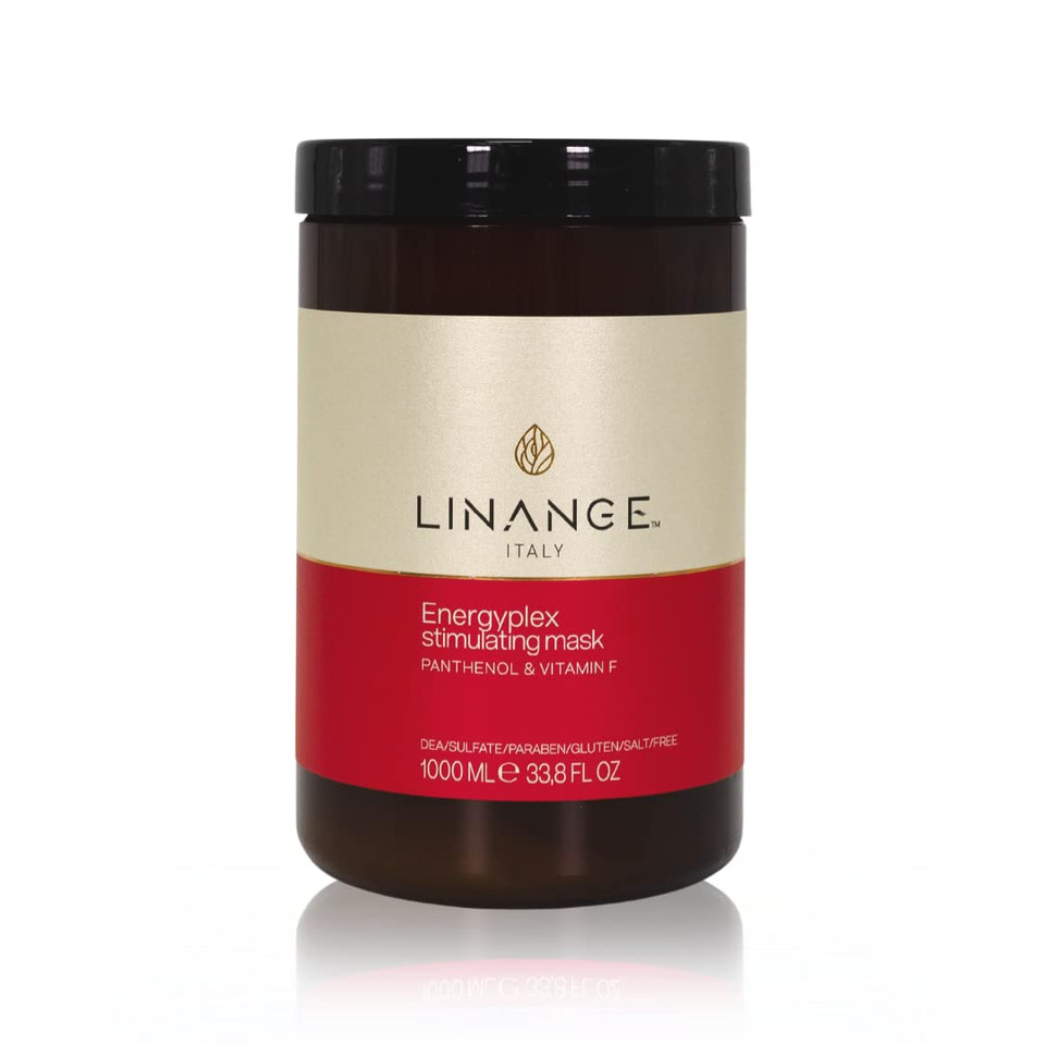 Linange Energyplex Hair Stimulating Mask - Nourishing Treatment For Weak And Brittle Hair, 1000Ml / 33.8 Fl Oz