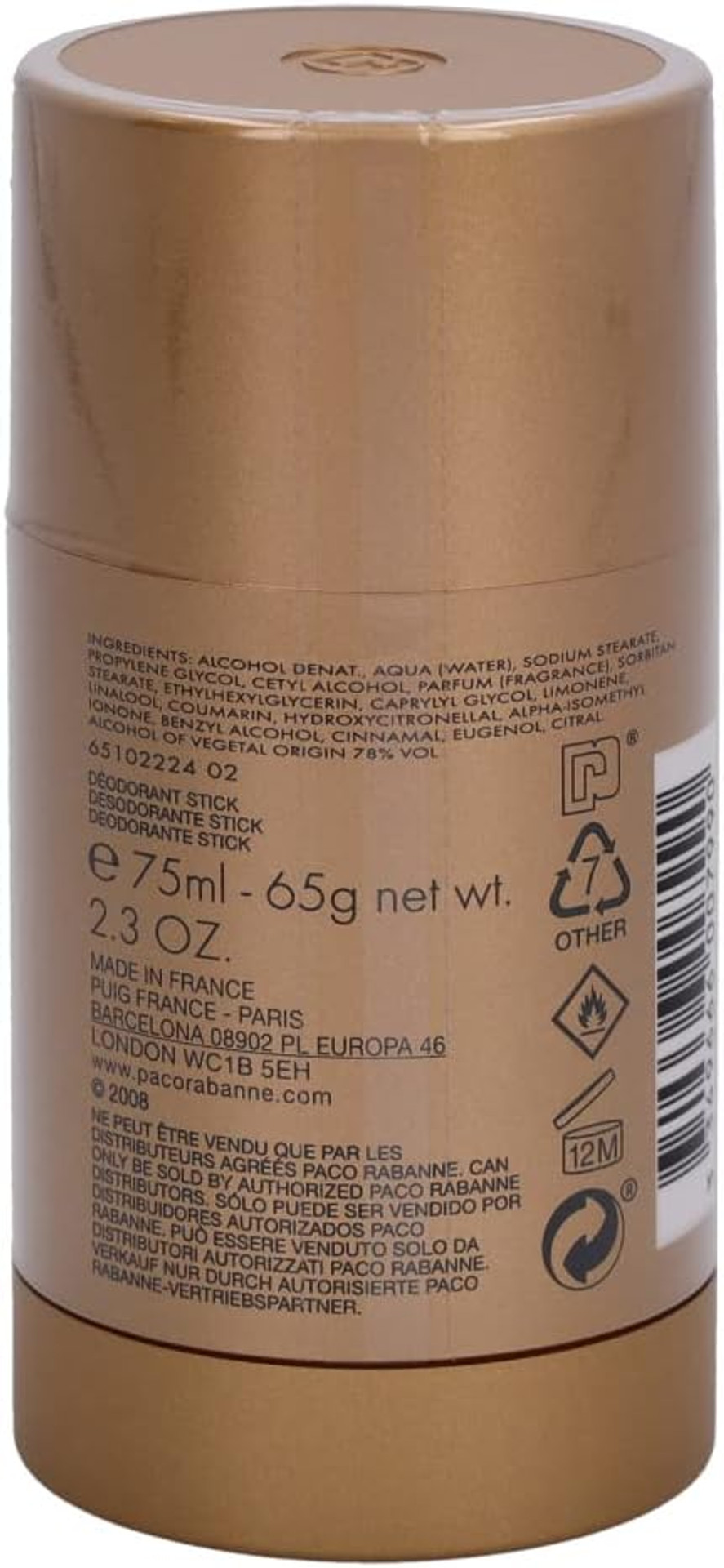 Paco Rabanne One Million Deodorant Stick - 75ml/2.2oz