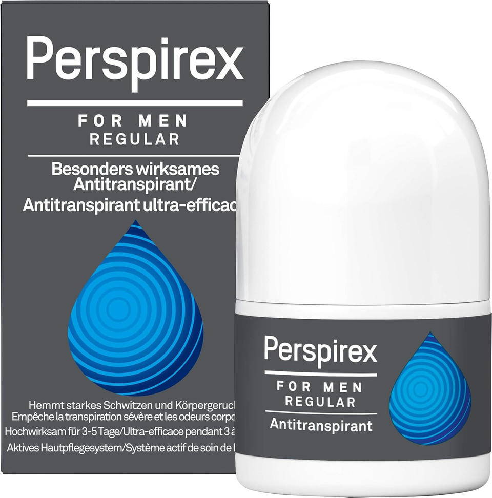 PERSPIREX Antiperspirant MEN'S MAXIMUM STRENGTH Clinically proven to reduce Heavy Sweating for MEN, Deodorant Roll On, up to 5 days long lasting freshness & sweat protection 20ml