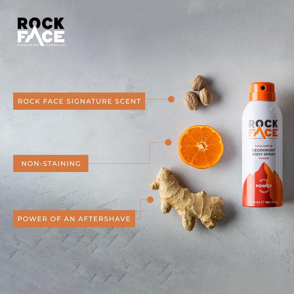 RockFace Body Spray for Men, 200ml (Pack of 2)