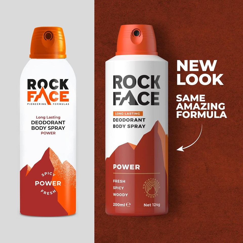 RockFace Body Spray for Men, 200ml (Pack of 2)