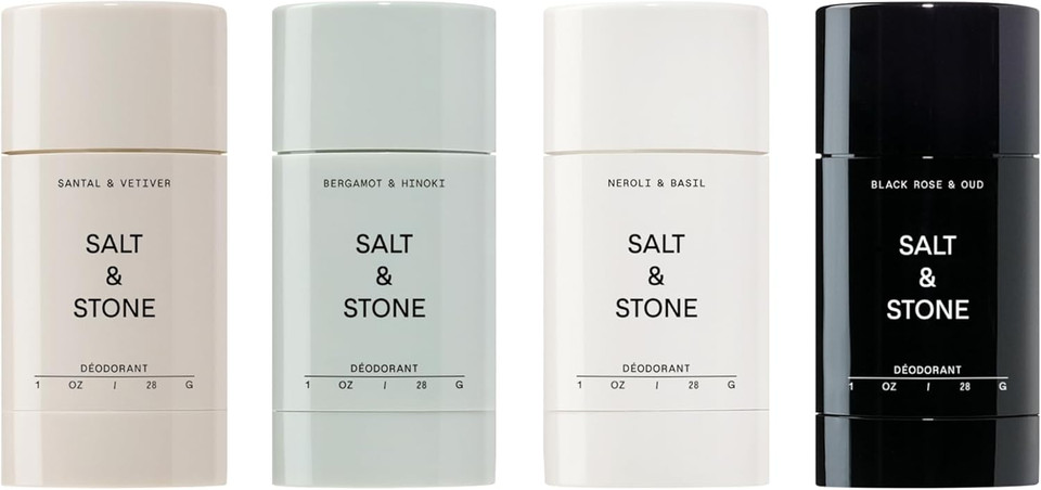 SALT & STONE Aluminum Free Deodorant | Extra Strength 48 Hour Protection for Women & Men | Made with Seaweed Extracts, Shea Butter & Prebiotics (Saffron & Cedar)