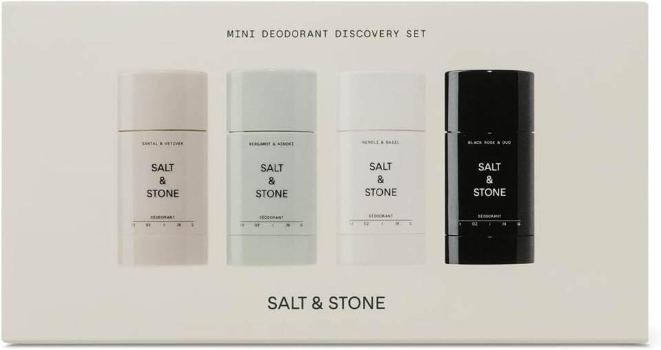 SALT & STONE Aluminum Free Deodorant | Extra Strength 48 Hour Protection for Women & Men | Made with Seaweed Extracts, Shea Butter & Prebiotics (Saffron & Cedar)