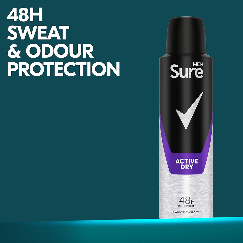 Sure Men Active Dry Anti-Perspirant, 150ml