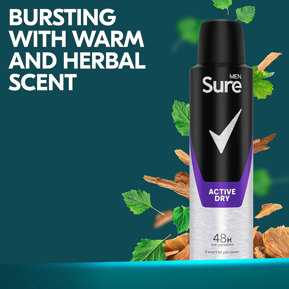 Sure Men Active Dry Anti-Perspirant, 150ml