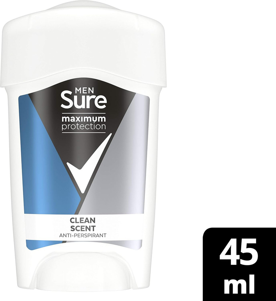 Sure Maximum Protection Confidence Anti-perspirant Cream Stick 96h protection deodorant for 3x stronger* sweat protection 45 ml