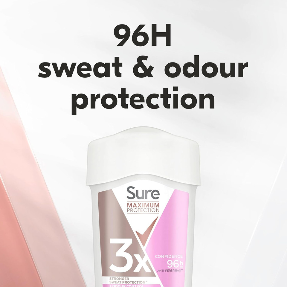 Sure Maximum Protection Clean Scent Anti-perspirant Cream Stick 6 pack 96h protection deodorant for 3x stronger* sweat protection 45 ml