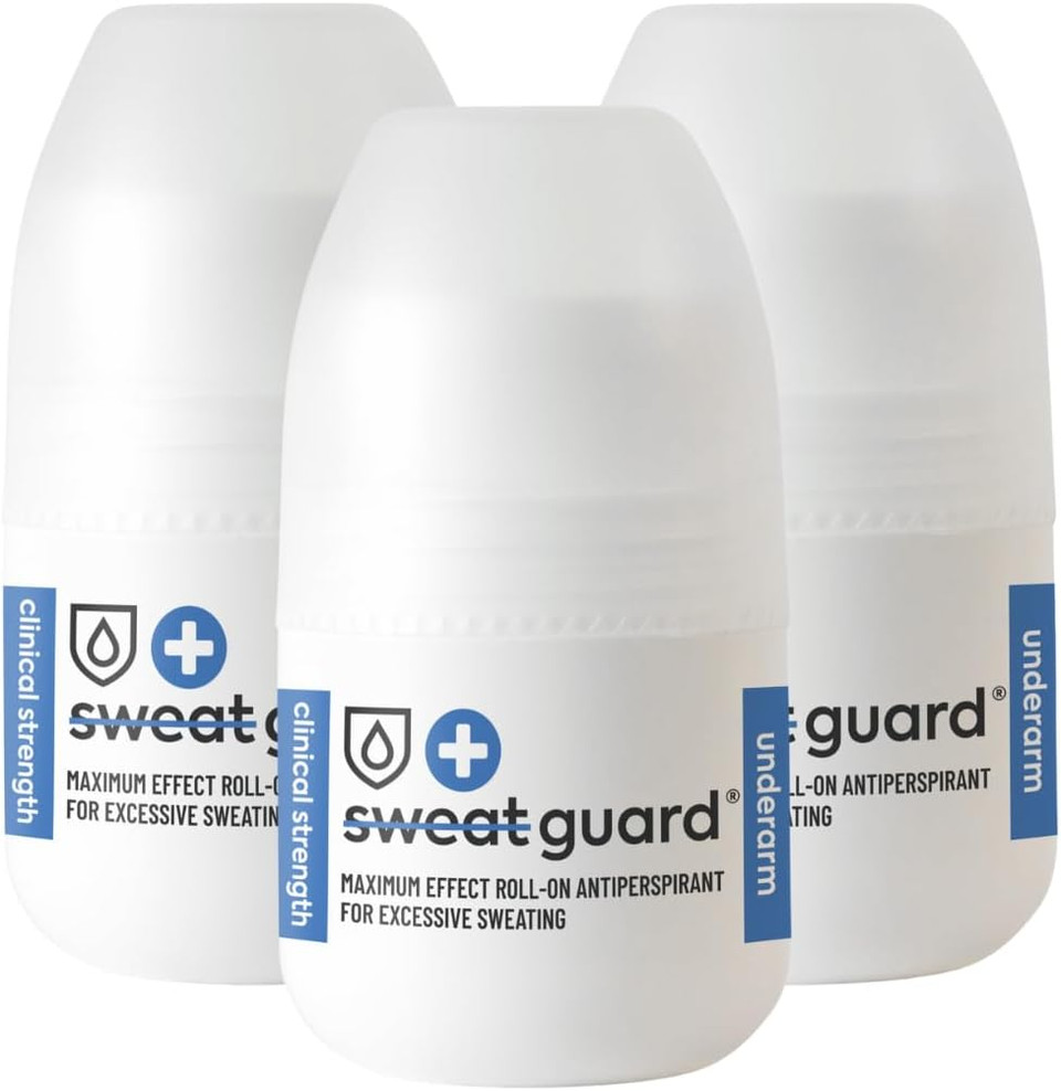 SWEAT GUARD® Underarm Antiperspirant - 3 x 50ml Roll On. Fragrance Free, Anti-Sweat Antiperspirant For Armpit - Controls Excessive Sweating & Odour. Maximum Effect Hyperhidrosis Treatment For Armpits