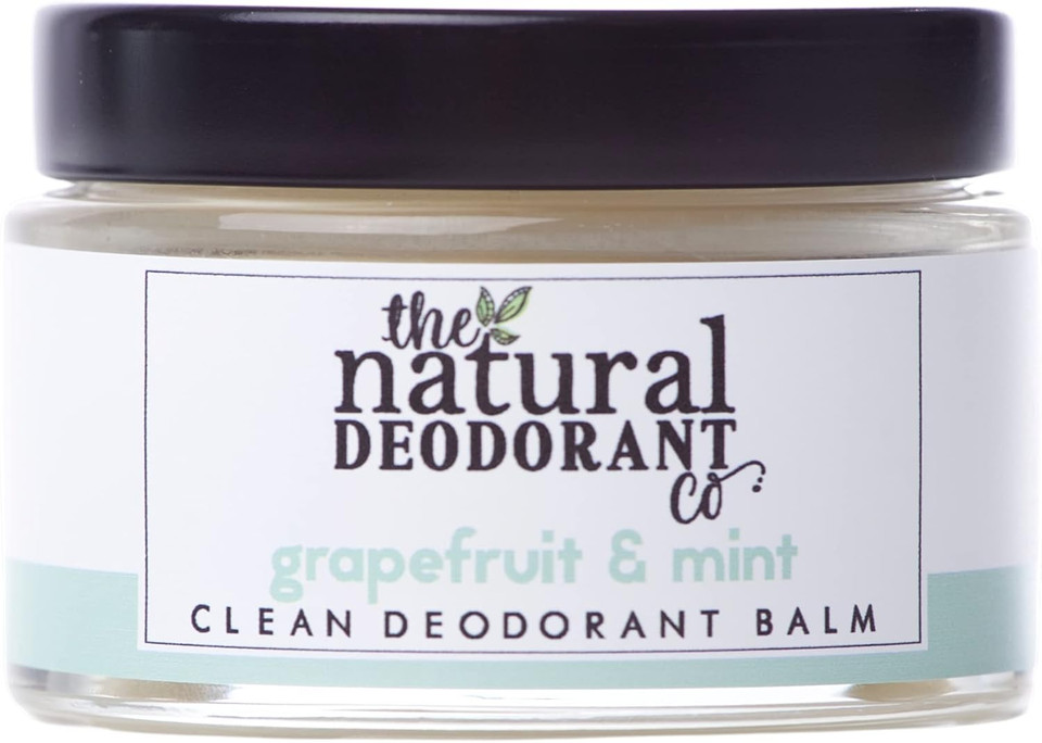 The Natural Deodorant Co, Clean Deodorant Balm Grapefruit & Mint 55g, Aluminium Free, Plastic Free, All Day Protection