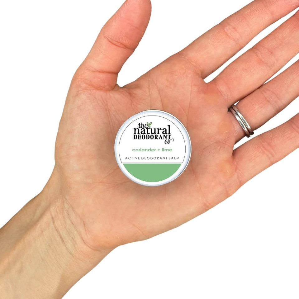 The Natural Deodorant Co. Mini/Sample Size 10g, Coriander & Lime Active Deo Balm, Lasts 10 Days, All Day Protection