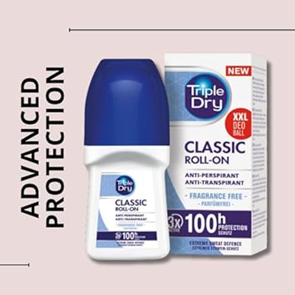 Triple Dry Women | Fresh Fragrance Anti-Perspirant Roll On 50ml | 100-Hour Protection Against Excessive Sweating | Fights Odour | Triple Active Formula | Clinically Proven | Female