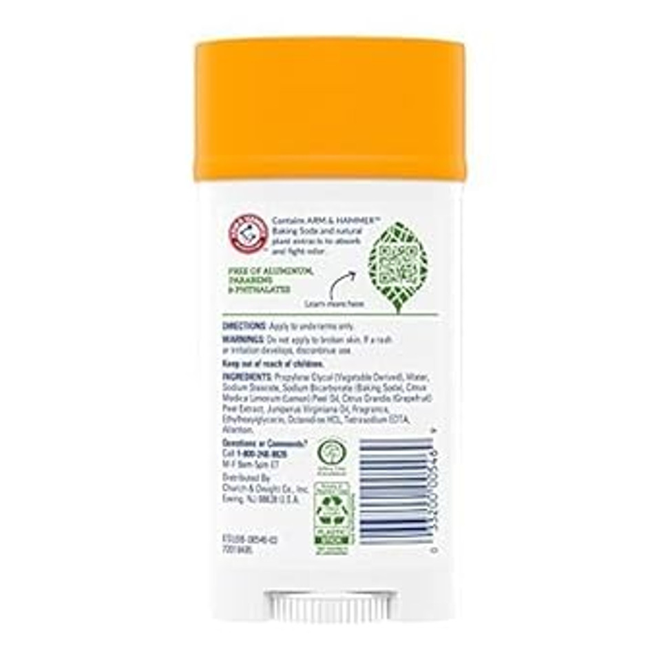 ARM & HAMMER Essentials Solid Deodorant, Clean, Wide Stick, 2.5 oz. (Pack of 3)