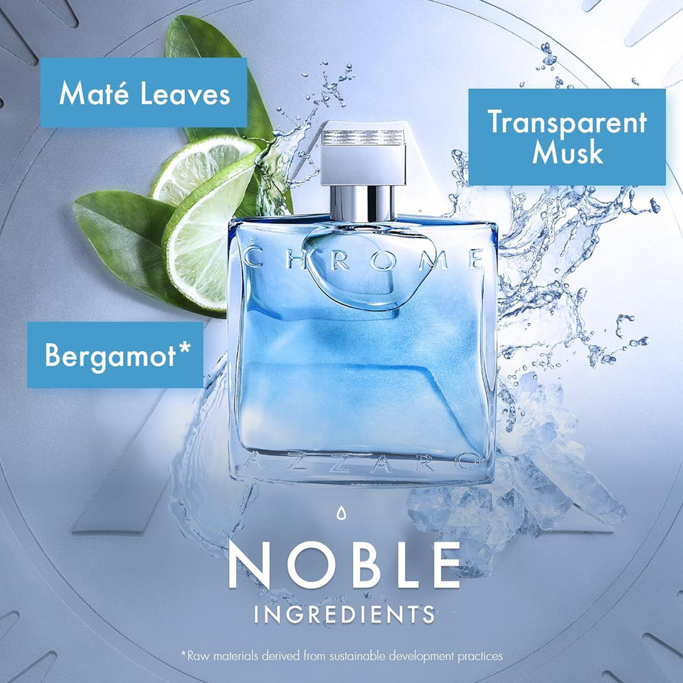 Azzaro Chrome Eau de Toilette, Fresh Aquatic Fragrance, Everyday Wear Men's Cologne, Long lasting, Luxury Perfume for Men, 50ml