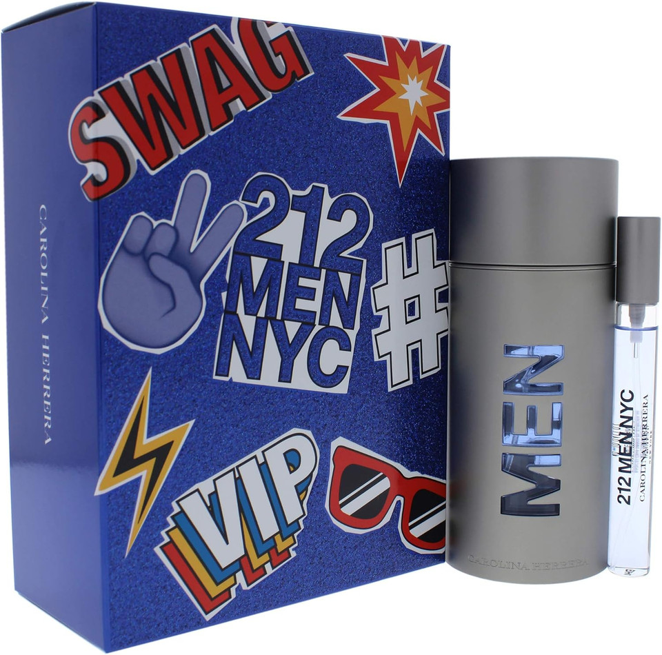 Carolina Herrera 212 Men Nyc For Men 2 Pc Gift Set 3.4Oz Edt Spray, 0.33Oz Edt Spray