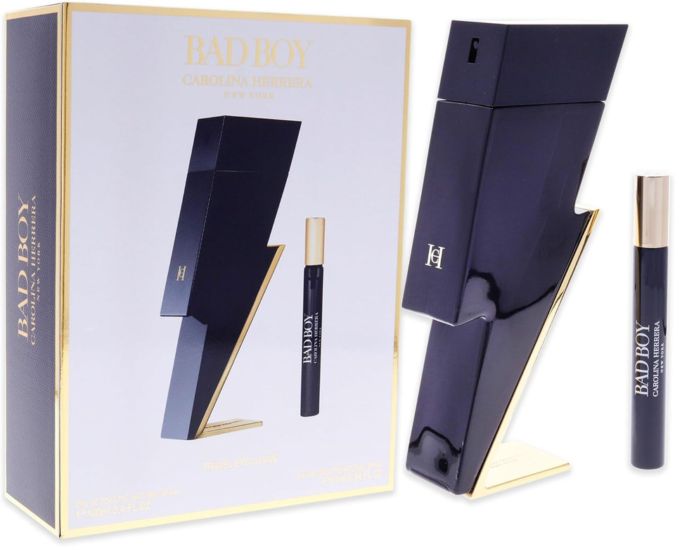 Carolina Herrera Bad Boy For Men 2 Pc Gift Set 3.4oz EDT Spray, 0.34oz EDT Spray